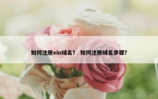 如何注册xin域名？ 如何注册域名步骤？