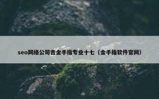 seo网络公司吉金手指专业十七（金手指软件官网）