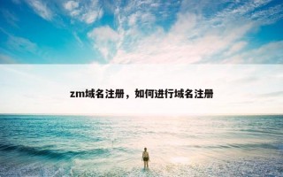 zm域名注册，如何进行域名注册