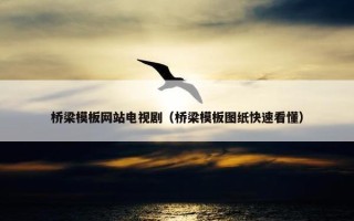 桥梁模板网站电视剧（桥梁模板图纸快速看懂）