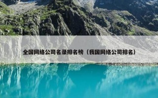 全国网络公司名录排名榜（我国网络公司排名）