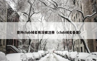 查询club域名有没被注册（club域名备案）