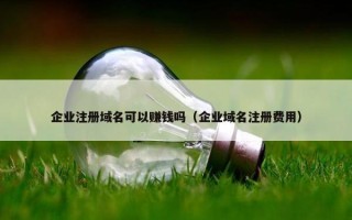 企业注册域名可以赚钱吗（企业域名注册费用）