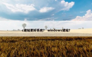 c建站更好系统？ windows建站？