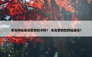 青岛网站建设营销技术好？ 青岛营销型网站建设？