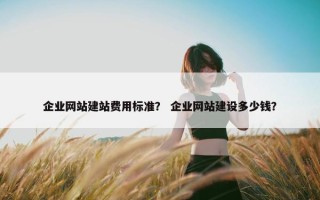 企业网站建站费用标准？ 企业网站建设多少钱？