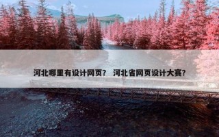 河北哪里有设计网页？ 河北省网页设计大赛？