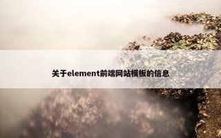 关于element前端网站模板的信息