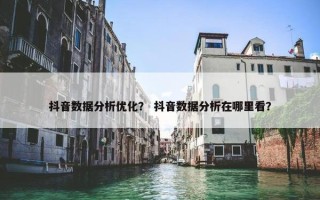 抖音数据分析优化？ 抖音数据分析在哪里看？