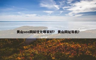 黄山seo网站优化哪家好？ 黄山网址导航？