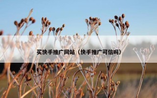 买快手推广网站（快手推广可信吗）