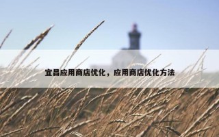 宜昌应用商店优化，应用商店优化方法