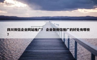 四川微信企业网站推广？ 企业做微信推广的好处有哪些？