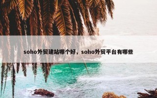 soho外贸建站哪个好，soho外贸平台有哪些