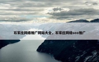 石家庄网络推广网站大全，石家庄网络seo推广