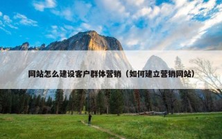 网站怎么建设客户群体营销（如何建立营销网站）