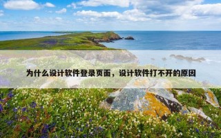 为什么设计软件登录页面，设计软件打不开的原因
