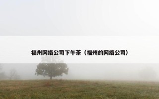 福州网络公司下午茶（福州的网络公司）
