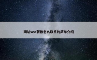 网站seo张掖怎么联系的简单介绍