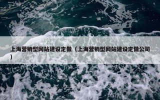 上海营销型网站建设定做（上海营销型网站建设定做公司）