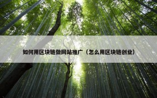 如何用区块链做网站推广（怎么用区块链创业）