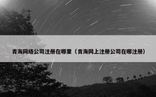 青海网络公司注册在哪里（青海网上注册公司在哪注册）