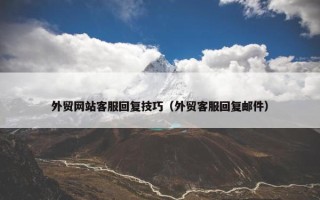 外贸网站客服回复技巧（外贸客服回复邮件）