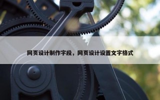 网页设计制作字段，网页设计设置文字格式
