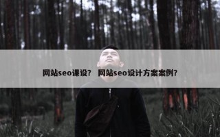 网站seo课设？ 网站seo设计方案案例？
