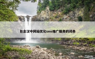 包含汉中网站优化seo推广服务的词条