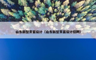 山东新型页面设计（山东新型页面设计招聘）