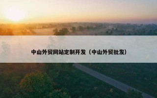 中山外贸网站定制开发（中山外贸批发）