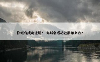 你域名成功注册？ 你域名成功注册怎么办？