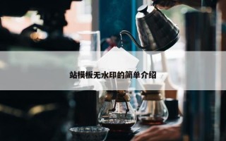 站模板无水印的简单介绍