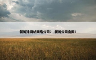 新沂建网站网络公司？ 新沂公司官网？