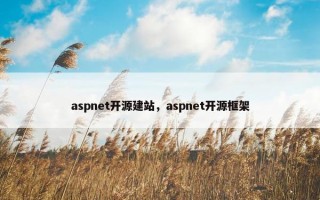 aspnet开源建站，aspnet开源框架