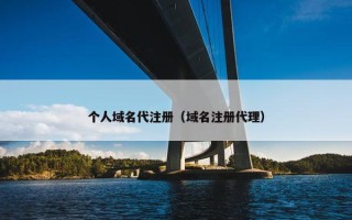 个人域名代注册（域名注册代理）