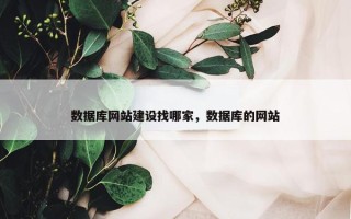 数据库网站建设找哪家，数据库的网站