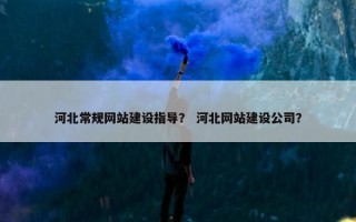 河北常规网站建设指导？ 河北网站建设公司？