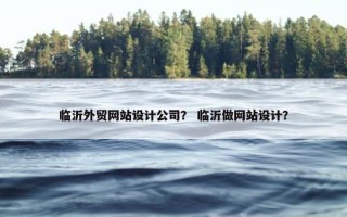 临沂外贸网站设计公司？ 临沂做网站设计？