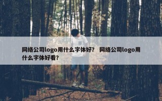 网络公司logo用什么字体好？ 网络公司logo用什么字体好看？