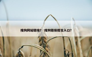 搜狗网站链接？ 搜狗链接提交入口？