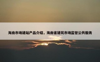 海南市场建站产品介绍，海南省建筑市场监管公共服务