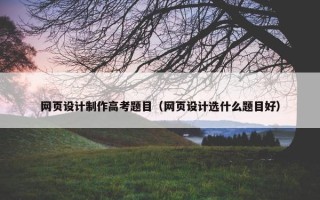 网页设计制作高考题目（网页设计选什么题目好）