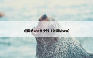 成网站seo多少钱（做网站seo）