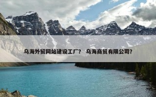 乌海外贸网站建设工厂？ 乌海商贸有限公司？