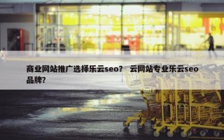 商业网站推广选择乐云seo？ 云网站专业乐云seo品牌？