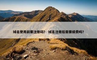 域名使用前要注册码？ 域名注册后需要续费吗？