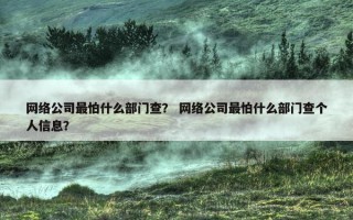 网络公司最怕什么部门查？ 网络公司最怕什么部门查个人信息？