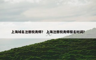 上海域名注册税务师？ 上海注册税务师报名时间？